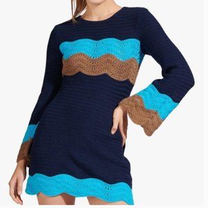 NWT STAUD Antoni Crochet Long Sleeve Sweater Dress